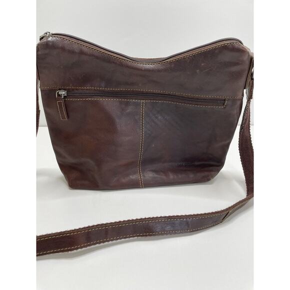 Jack Georges Buffalo Leather Large Med Adjustable Crossbody Bag Purse Brown Soft - Picture 2 of 14